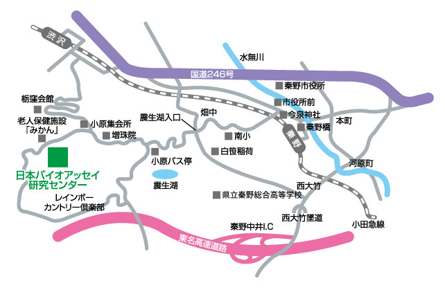 日本バイオアッセイ研究センター アクセス図