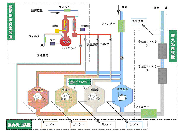 図　吸入試験装置の模式図